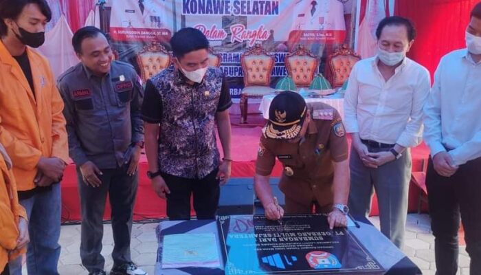 PT GMS Sumbang Asrama Mahasiswa Laonti, Bupati Konsel Surunuddin Ucap Syukur