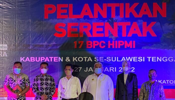 17 Pengurus BPC HIPMI Sultra Dilantik, Ali Mazi: Kita Harus Bangga Jadi Anak Daerah