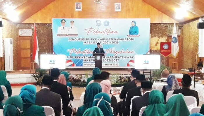 Lantik Pengurus TP PKK Kabupaten dan Kecamatan, Ini Harapan Bupati Wakatobi
