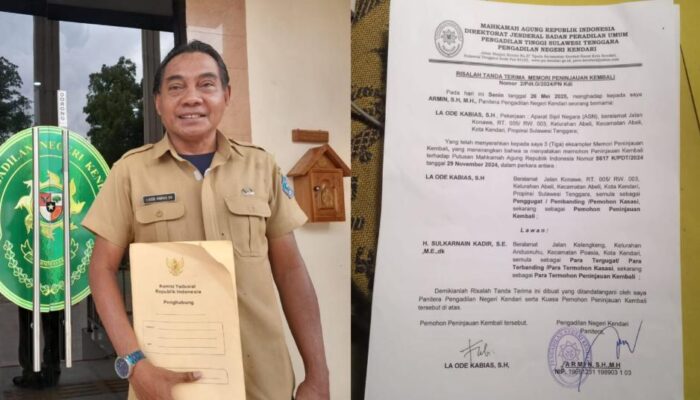 Sengketa Dengan Mantan Walikota Kendari, Laode Kabias Resmi Daftarkan Permohonan Peninjauan Kembali Putusan MA