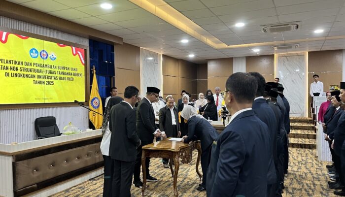 Rektor UHO Lantik Sejumlah Pejabat Baru, Dorong Percepatan dengan Tagline FAST